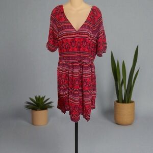 Wrangler Red Patterned Midi Dress